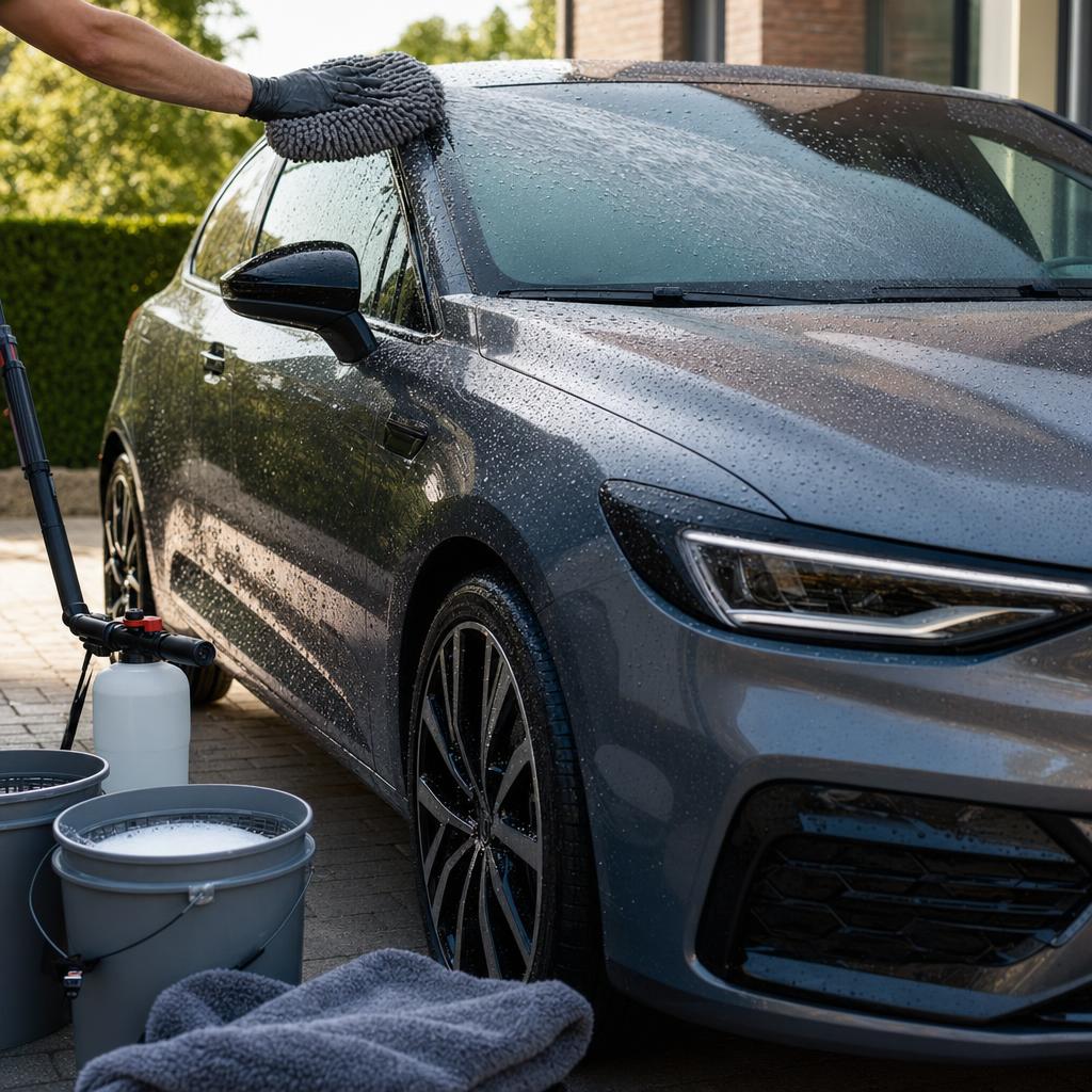 Auto wassen in de zomer