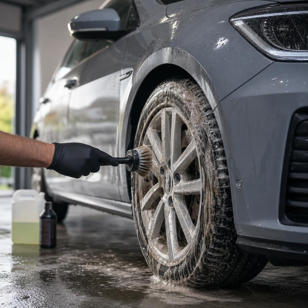 Autobanden schoonmaken