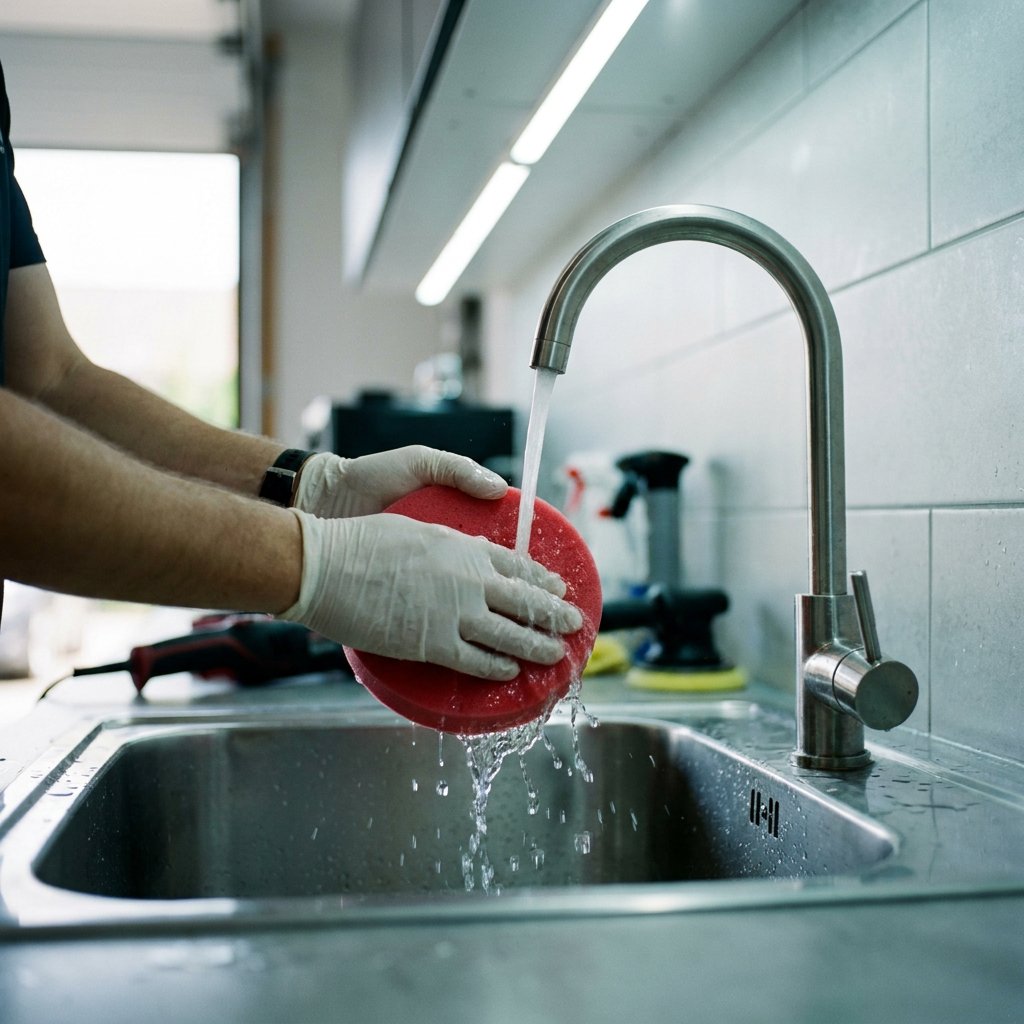 Polijstpads schoonmaken