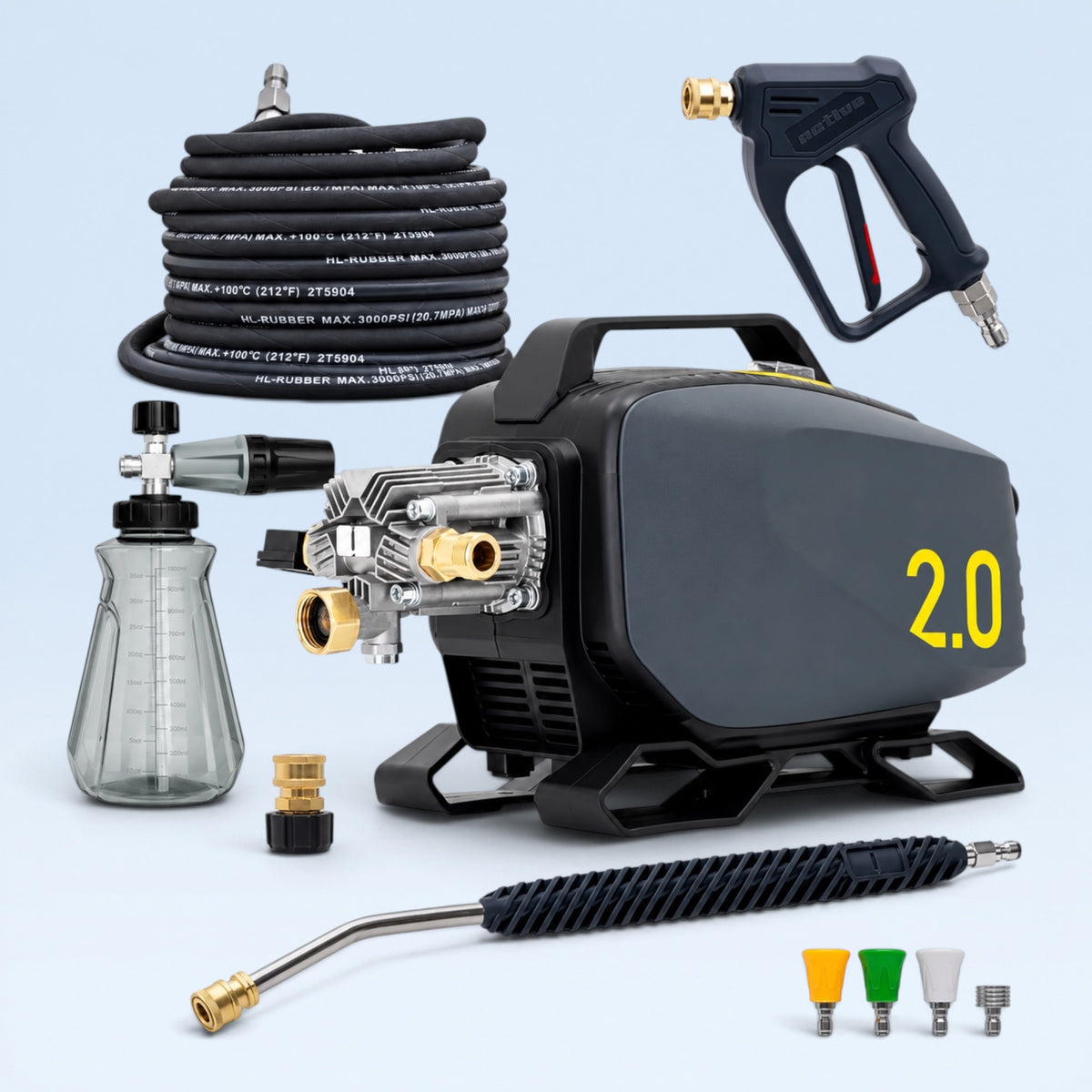 ACTIVE 2.0 Hochdruckreiniger Standard Kit – 7,7 L/min + Gratis Schaumkanone